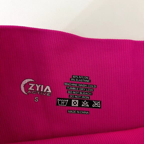 Zyia Hot Pink Ribbed Shorts LAST CALL - Picture 3 of 3